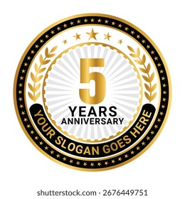 Plantilla de Vector de icono de diseño de logotipo de 5 años de aniversario