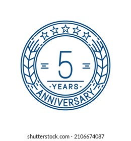 plantilla de logotipo de 5 años. 5.ª línea vectorial e ilustración.