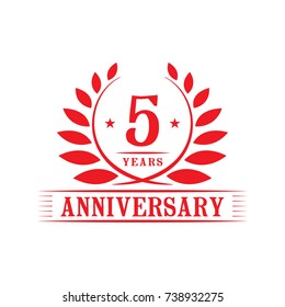 5 years anniversary logo template. . 