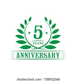 5 years anniversary logo template. . 