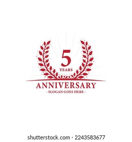 5 years anniversary logo. Vector and illustration.