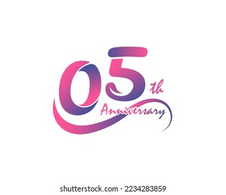 5 years anniversary logotype. 5th Anniversary template design for Creative poster, flyer, leaflet, invitation card