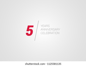 5 Years Anniversary logotype blend colorful font number isolated on white background