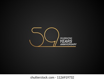 5 Years anniversary logotype with golden colored font numbers made of one connected line, isolated on black background for company celebration event, birthday