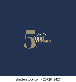 5 years anniversary logotype with modern minimalism style. Vector Template Design Illustration.