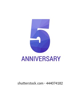 5 Years Anniversary with Low Poly Design