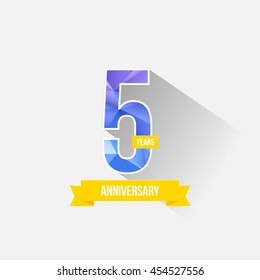 5 Years Anniversary with Low Poly Design