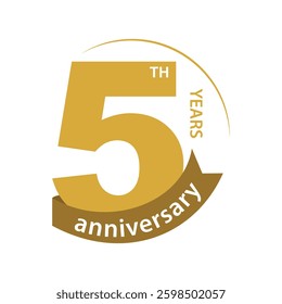 5 years anniversary vector design
