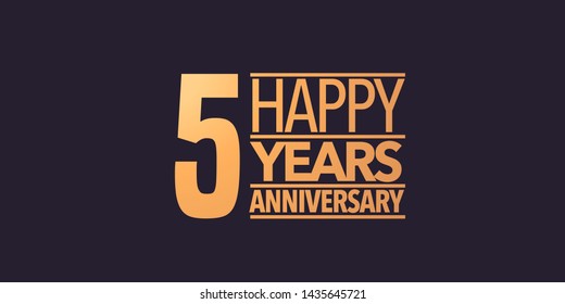 5 years anniversary vector icon, symbol, logo. Graphic background or card for 5th anniversary birthday celebration 