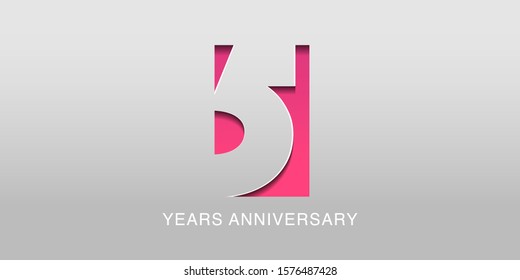 5 years anniversary vector icon, symbol, logo. Graphic background or card in modern style for 5th anniversary birthday celebration 