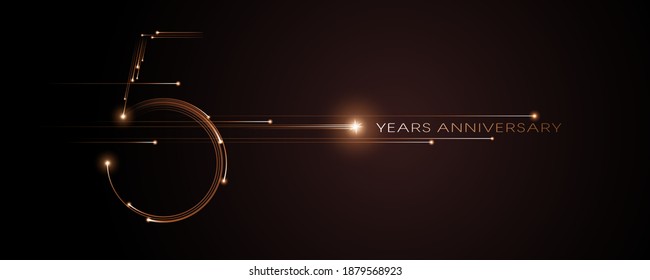 5 years anniversary vector icon, logo. Graphic design element with modern light number on isolated background for 5th anniversary