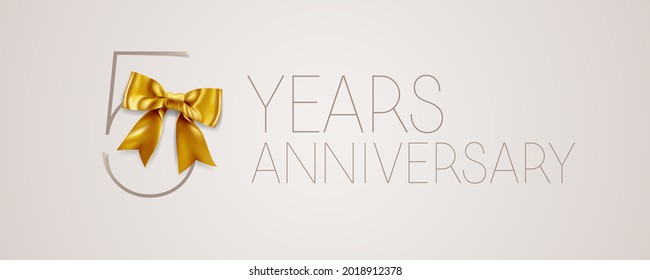 5 years anniversary vector icon, symbol, logo. Graphic background or card for 5th anniversary birthday celebration