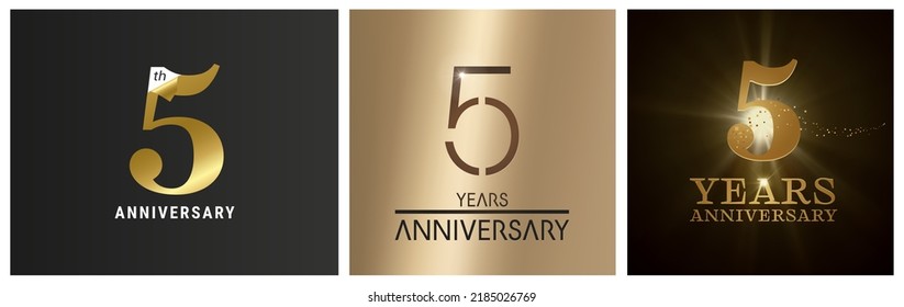 icono vectorial de 5 años, logotipo. Diseño gráfico aislado con número para la tarjeta de cumpleaños 5 años o símbolo