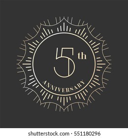 5 years anniversary vector icon, logo. Graphic design element for 5th anniversary birthday card