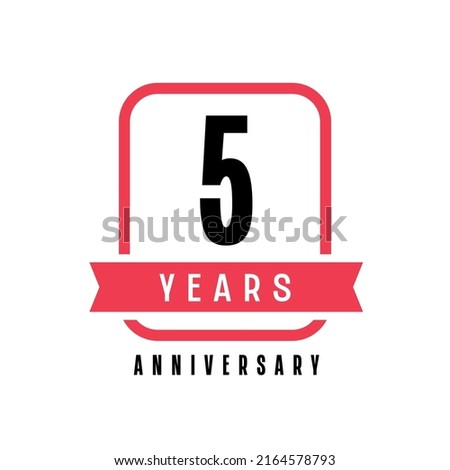 5 years anniversary vector icon, logo. Graphic design element with number and text composition for 5th anniversary. Suitable for card or packaging