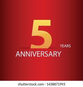5 years anniversary vector, style  for celebration, logo template