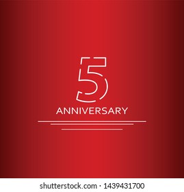 5 years anniversary vector, style  for celebration, logo template