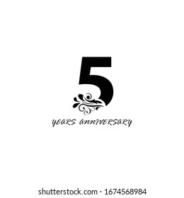 5 years anniversary vector, style  for celebration, logo template