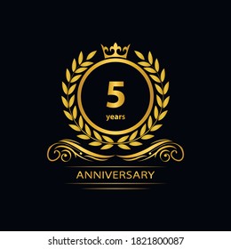 5 years anniversary vector, style  for celebration, logo template