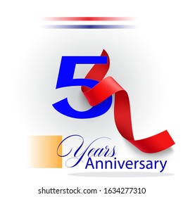  5 Years Anniversary Vector Template Design Illustration