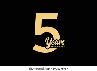 5 years anniversary vector template, 5th birthday logo