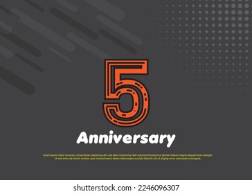 Illustration zum Design von Vektorvorlagen vor 5 Jahren