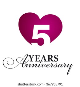 5 years anniversary white background