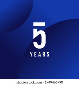 5 Years Anniversary White Number Vector Design
