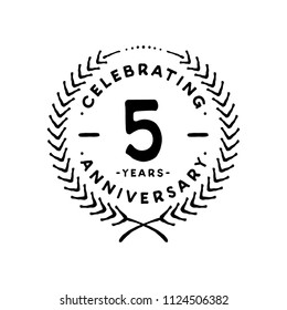 5 years design template. 5th vector and illustration.