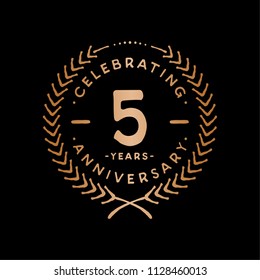 5 years design template. 5th vector and illustration.