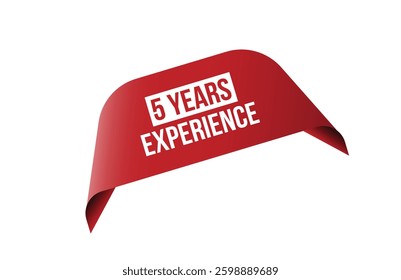5 Years Experience red ribbon label banner.