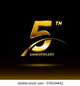 5 Years Golden Anniversary Logo Celebration