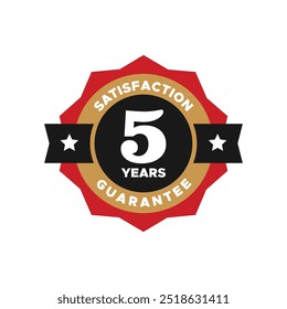 5 anos Garantia Badge Vetor Design Modelo Ilustração Coleção