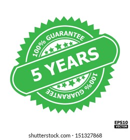 5 years guarantee sign.-eps10 vector