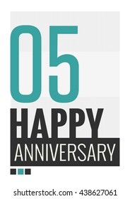  5 Years Happy Anniversary (Vector Illustration Poster Design)
