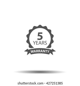 5 Years And Lifetime Warranty Label Or Seal Flat Icon