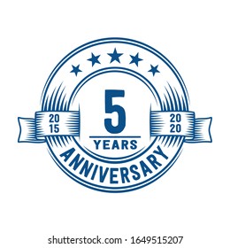 5 years logo design template. 5th anniversary vector and illustration.