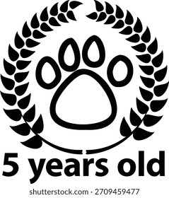 5 years old 1-5 solated on white background
