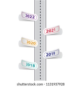 5 Years Roadmap Infographic Template. From 2018 to 2022. Simple flat style Infographic design. Used for Business presentation. Can edit your own text in the space provided in infographic. Vector EPS10