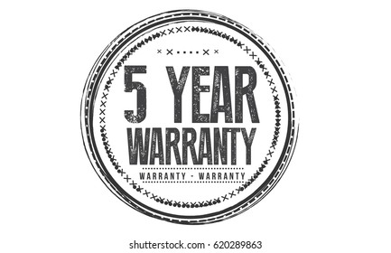 5 years warranty black label icon vector