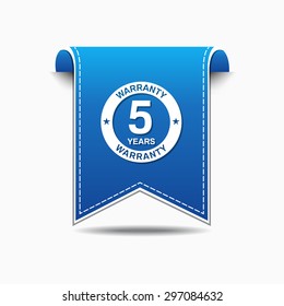 5 Years Warranty Blue Vector Icon Design