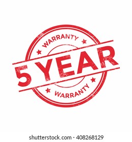 5 years warranty icon isolated on white background