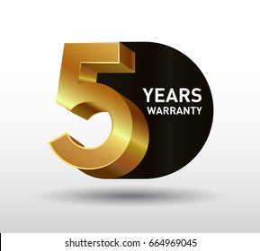 5 Years Warranty Icon, Vector Illustration Isolated