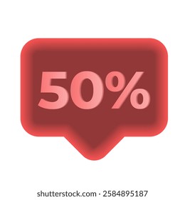 50% 3D bubble red on white background
Vector 3D bubble with discount, sale promotion