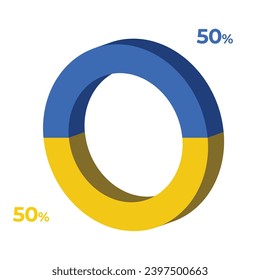 50 50 3d donut pie chart illustration eps vector