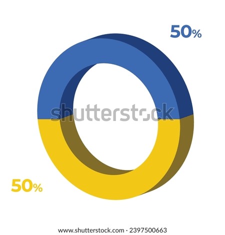 50 50 3d donut pie chart illustration eps vector