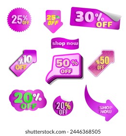 50, 60, 70 and 80% off, Mother's Day discount, purple 3D design, illustration vector