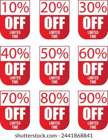 Up to 50% to 90% off. Red theme vector EPS editable file. Minimal flat or white background