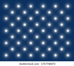 50 abstract luminous stars of USA flag meaning United States of America for design. July 4th USA Independence Day concept
