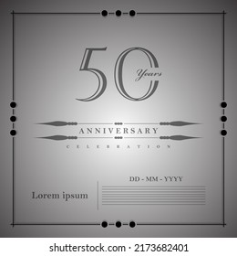 50 Anniversary celebration 3D vector template design illustration